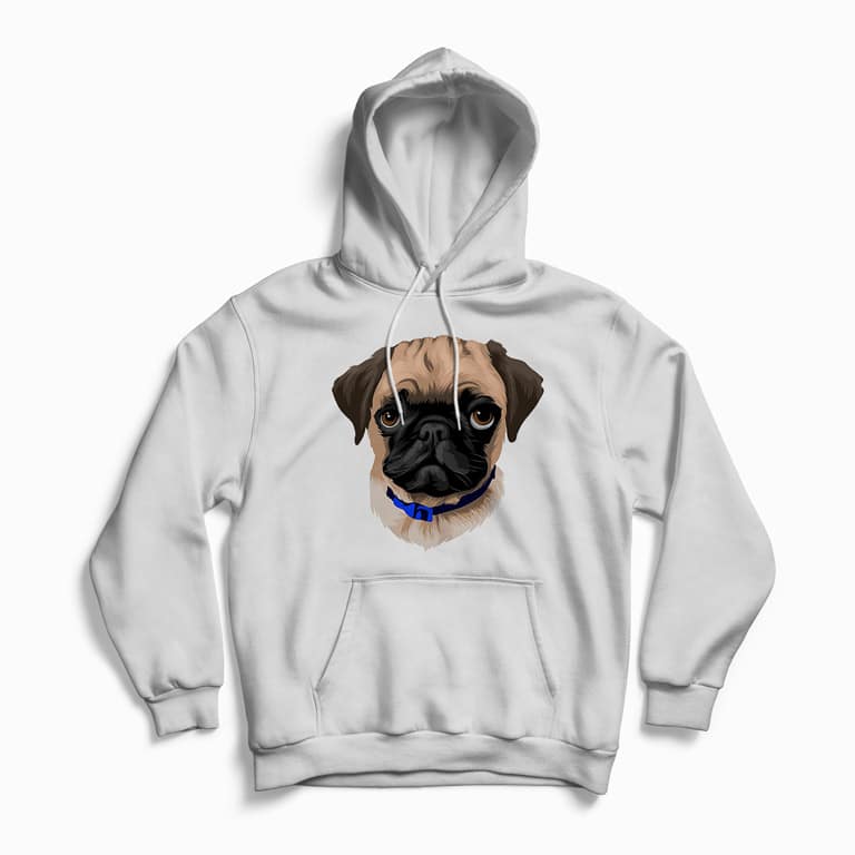 Pug With A Blue Necklace duks